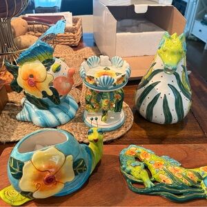 Diane art ware, Colorful Hand-Painted Ceramic Sea Creature Décor